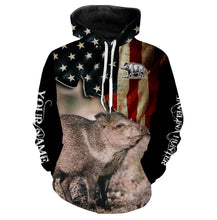 Load image into Gallery viewer, Javelina hunting US Flag custom Name 3D All over print Shirt Personalized Hunting gift FSD861