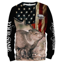 Load image into Gallery viewer, Javelina hunting US Flag custom Name 3D All over print Shirt Personalized Hunting gift FSD861