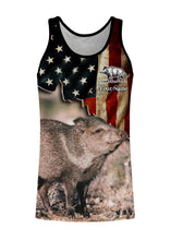 Load image into Gallery viewer, Javelina hunting US Flag custom Name 3D All over print Shirt Personalized Hunting gift FSD861