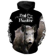 Load image into Gallery viewer, Feral Hog hunting Custom Name 3D All over print T-shirt, Long sleeve, Hoodie, Zip up hoodie -  FSD162