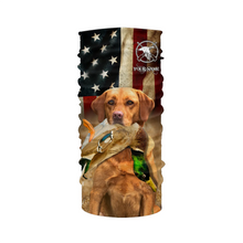 Load image into Gallery viewer, Personalized Fox red Labrador Retriever Duck Hunting Dogs American flag Shirts, Hunting gifts FSD3868