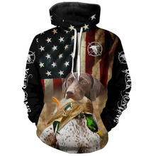 Load image into Gallery viewer, Personalized German Shorthaired Pointer Duck Hunting Dogs American flag Shirts, Hunting gifts FSD3869