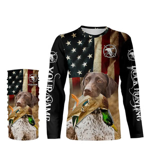 Personalized German Shorthaired Pointer Duck Hunting Dogs American flag Shirts, Hunting gifts FSD3869