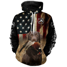 Load image into Gallery viewer, Best Pheasant hunting dogs chocolate Labrador Retriever American flag 3D All over printed Shirts FSD3872