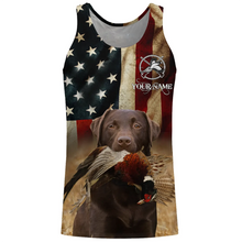 Load image into Gallery viewer, Best Pheasant hunting dogs chocolate Labrador Retriever American flag 3D All over printed Shirts FSD3872