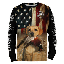 Load image into Gallery viewer, Good bird dogs yellow Labrador Retriever Pheasant Hunting American flag 3D all over printed Shirts FSD3873