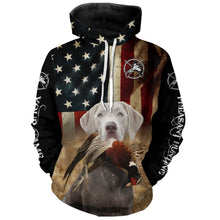 Load image into Gallery viewer, Silver Labrador Retriever Pheasant Hunting Dogs custom American flag Shirts, Hunting gifts FSD3874