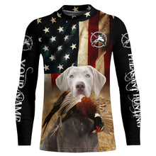 Load image into Gallery viewer, Silver Labrador Retriever Pheasant Hunting Dogs custom American flag Shirts, Hunting gifts FSD3874