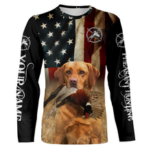 Load image into Gallery viewer, Bird dog Labs Fox red Labrador Retriever Pheasant Hunting American flag 3D all over print Shirts FSD3875