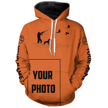 Load image into Gallery viewer, Custom Photo of Hunting Dog orange shirts for Bird Hunters FSD3914