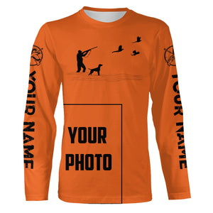 Custom Photo of Hunting Dog orange shirts for Bird Hunters FSD3914