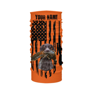 American Hunting flag Pheasant hunting with dog German Shorthaired Pointer Orange Custom Name Shirts FSD4043