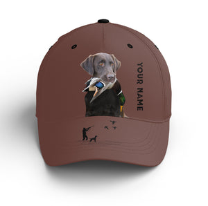 Waterfowl Duck Hunting custom name Hat for Men with many Duck dog breeds to choose FSD4006