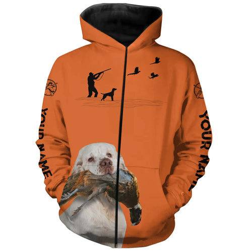 Clumber Spaniel Dog Pheasant Hunting customized Name Shirts for Pheasant Hunters FSD3923