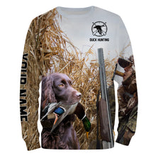 Load image into Gallery viewer, Waterfowl Duck hunting with Dog Boykin Spaniel Custom Name All over print Shirt, Duck hunting gifts FSD4012