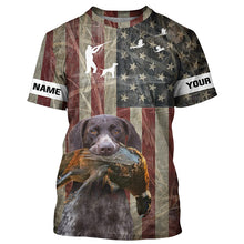 Load image into Gallery viewer, German Shorthaired Pointer dog Pheasant hunting Patriotic American flag custom Name all over print Shirts FSD4104