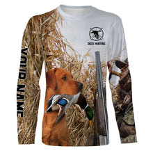 Load image into Gallery viewer, Duck hunting with Dog Fox Red Labs Custom Name All over print Shirts, Duck hunting gifts FSD4015