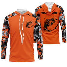 Load image into Gallery viewer, Custom Name Bass Fishing Camouflage Orange Performance Fishing Shirt, Bass Fishing Jerseys  FSD2272