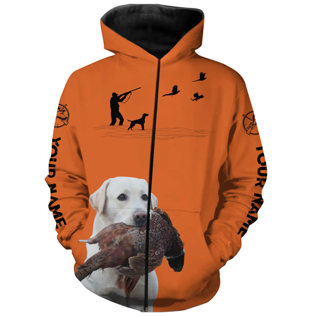 White Labs Pheasant Hunting Clothes, best personalized Upland hunting clothes, hunting gifts FSD3904