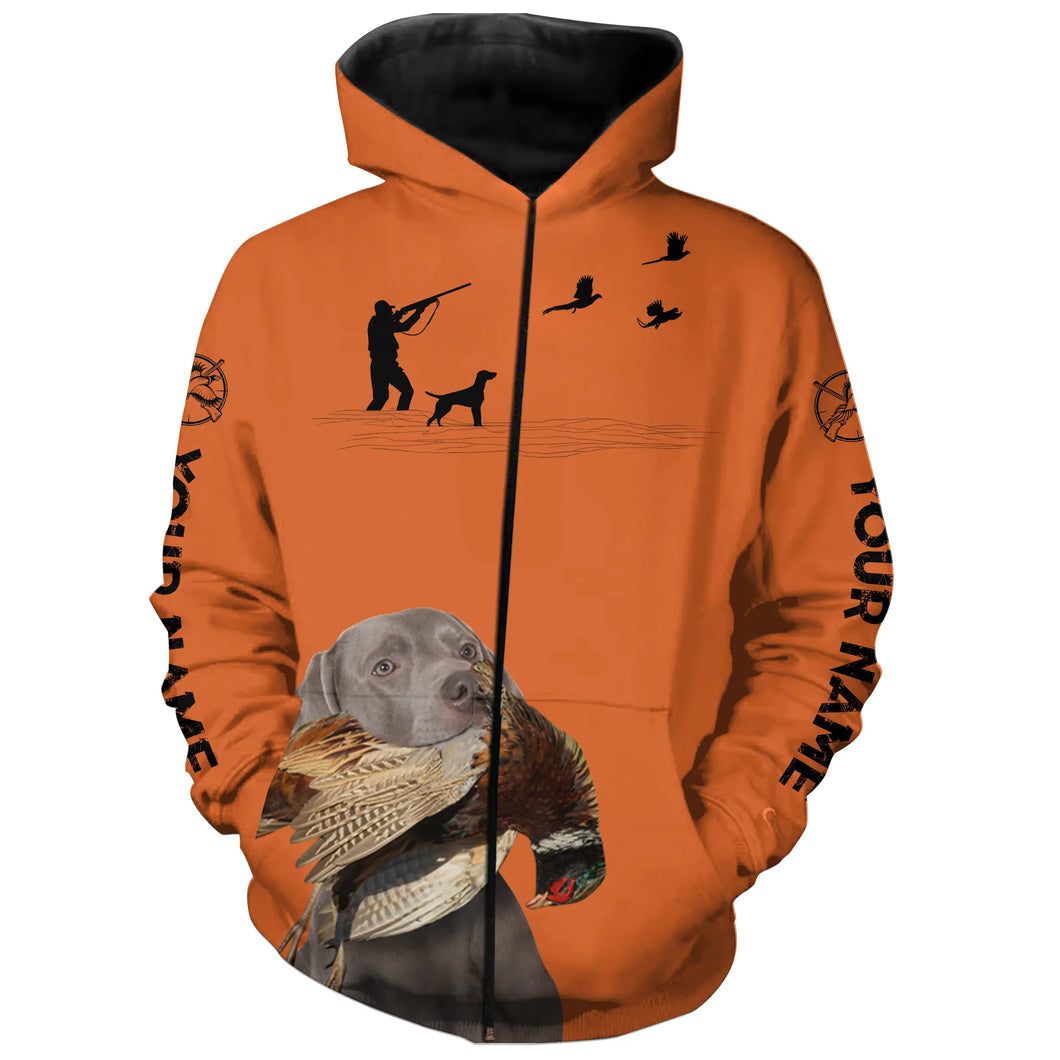 Weimaraner Dog Pheasant Hunting Clothes, best personalized Upland hunting Shirts, hunting gifts FSD3950