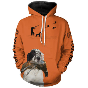 Best Pheasant Hunting Dogs Orange Hoodie, Personalized Shirts for Upland Hunters 3901FSD