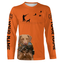 Load image into Gallery viewer, Chesapeake Bay Retriever Dog Pheasant Hunting Custom name Orange Shirts for Upland hunters FSD3954