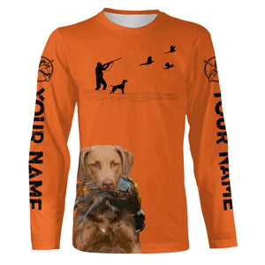 Chesapeake Bay Retriever Dog Pheasant Hunting Custom name Orange Shirts for Upland hunters FSD3954