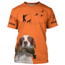 Load image into Gallery viewer, Irish Red &amp; White Setter Dog Pheasant Hunting Custom name Orange Shirts for Upland hunters FSD3956