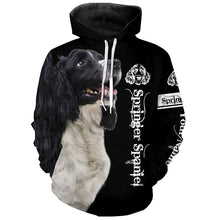 Load image into Gallery viewer, Black and white English Springer Spaniel 3D All Over Printed Shirts, Dog Gifts for Dog Lovers FSD4223