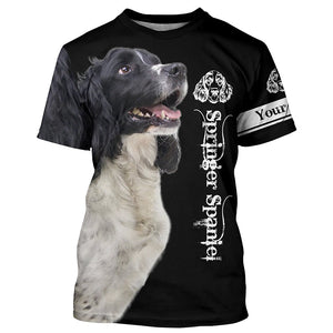 Black and white English Springer Spaniel 3D All Over Printed Shirts, Dog Gifts for Dog Lovers FSD4223