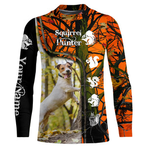 Squirrel Hunting Dogs Russell Terrier orange camo Custom Name 3D All over print Shirts, hunting gifts FSD3859