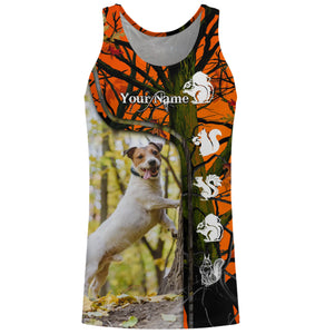 Squirrel Hunting Dogs Russell Terrier orange camo Custom Name 3D All over print Shirts, hunting gifts FSD3859