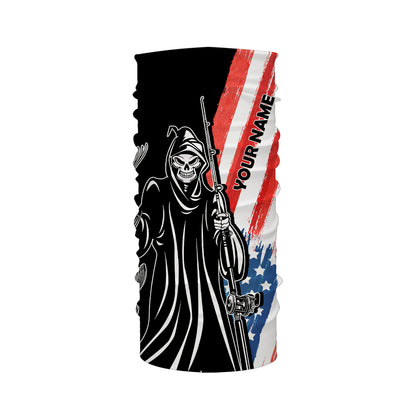 Fish Reaper American Flag Patriotic Custom Name UV Protection Shirt, Personalized Fishing Gifts - FSD2464