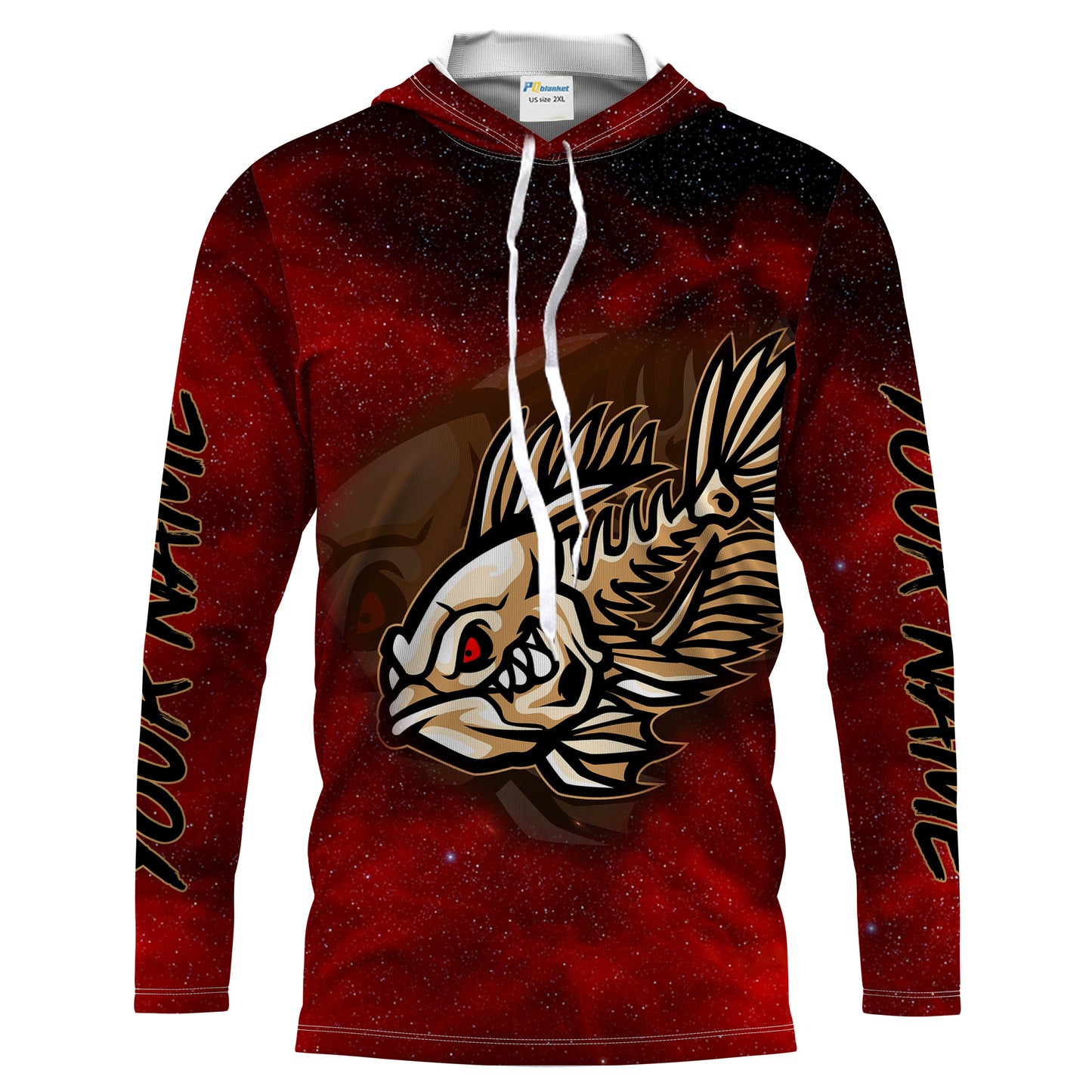 Fish Skeleton Custom Name Fishing Jerseys UV Protection Quick-dry Personalized Tournament Long Sleeve Bass Jersey Shirt FSD2379