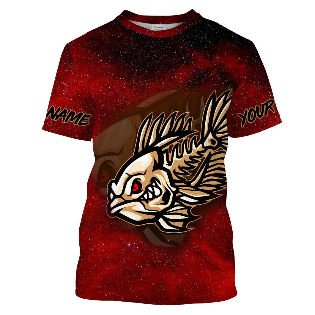 Fish Skeleton Custom Name Fishing Jerseys UV Protection Quick-dry Personalized Tournament Long Sleeve Bass Jersey Shirt FSD2379