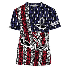Load image into Gallery viewer, American Flag 3D Fish Hook Treble Hook Custom Name All Over Printed UV Protection Shirts Fishing Apparel Patriotic Gift FSD2015