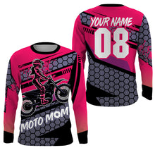 Load image into Gallery viewer, Motocross Mom Personalized Jersey UPF30+ Pink Dirt Bike Mom Racing Shirt Mother&#39;s Day Gift NMS1381