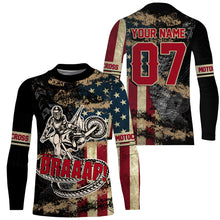Load image into Gallery viewer, American Flag Motocross Jersey UPF30+ Custom Men Youth Dirt Bike Shirt Long Sleeve Off-road Riders NMS1424