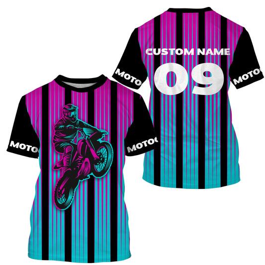 Personalized Motocross Jersey Kid&Adult UPF30+ Racing Shirt Dirt Bike Off-road Biker Motorcycle Riders| NMS635