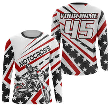 Load image into Gallery viewer, American Flag Motocross Jersey UPF30+ Custom Dirt Bike Racing Shirt Youth Men Off-road Motorcycle NMS1434
