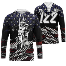 Load image into Gallery viewer, Motocross Racing Jersey Personalized UPF30+ Adult&amp;Kid Patriotic MotoX American Biker Motorcycle Jersey| NMS719