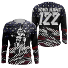 Load image into Gallery viewer, Motocross Racing Jersey Personalized UPF30+ Adult&amp;Kid Patriotic MotoX American Biker Motorcycle Jersey| NMS719