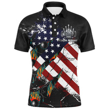 Load image into Gallery viewer, American Flag Bowling Shirt for Men Custom Bowling Jersey Strike Patriot League Bowlers Polo Shirt NBP151