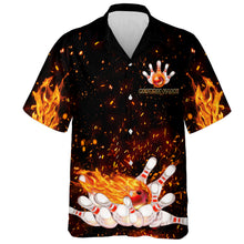 Load image into Gallery viewer, Flames Hawaiian Bowling Shirt for Men Women, That&#39;s How I Roll, Custom Name Fire Bowlers Jersey NBH92