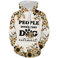 Load image into Gallery viewer, People Introvert Dog Extrovert Floral Hoodie Long Sleeve| Dog Lover Gift Shirt for Dog Dad Dog Mom| JTSD279