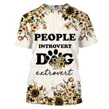 Load image into Gallery viewer, People Introvert Dog Extrovert Floral Hoodie Long Sleeve| Dog Lover Gift Shirt for Dog Dad Dog Mom| JTSD279