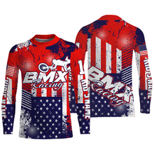 Load image into Gallery viewer, American adult kid BMX jersey Personalized UPF30+ USA cycling gear Patriotic bike shirt| SLC15