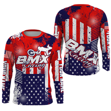 Load image into Gallery viewer, American adult kid BMX jersey Personalized UPF30+ USA cycling gear Patriotic bike shirt| SLC15