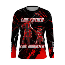 Load image into Gallery viewer, Custom Motocross Dad Jersey UPF30+ Like Father Like Daughter Red Dirt Bike Shirt MX Off-Road PDT485