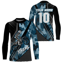 Load image into Gallery viewer, Kids men women custom name&amp;number motorcycle jersey UPF30+ Motocross racing shirt camo dirt bike PDT132